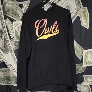 Owls Black Hoodie Sweater
